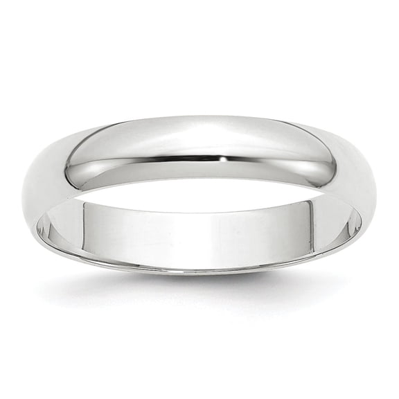 10K White Gold Ring Band Wedding Standard Half Round