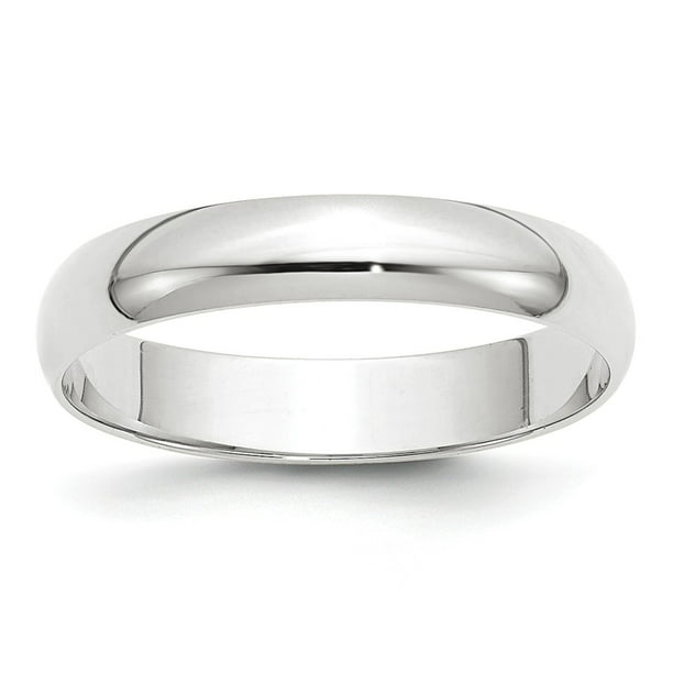 AA Jewels - 10k White Gold 4mm Plain Classic Dome Wedding Band Ring ...