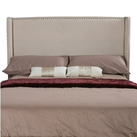 Mi Amor Honeycomb King/California King Wingback Fabric Headboard, Natural Beige - Walmart.com