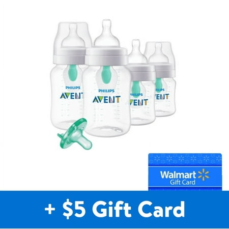 $5 Savings Philips Avent Anti-colic Bottle with AirFree Vent Gift Set, Clear, Unisex, SCD390/01