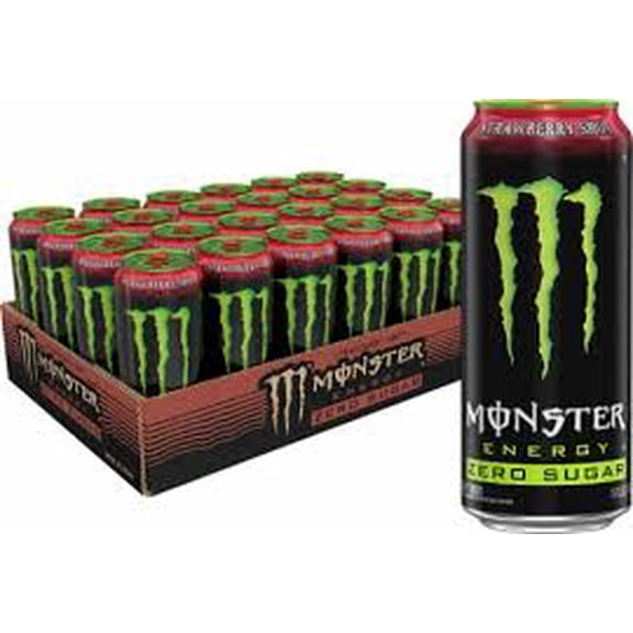 Monster Energy Strawberry Shot Zero Sugar, 16 Oz Can - 24-Pack