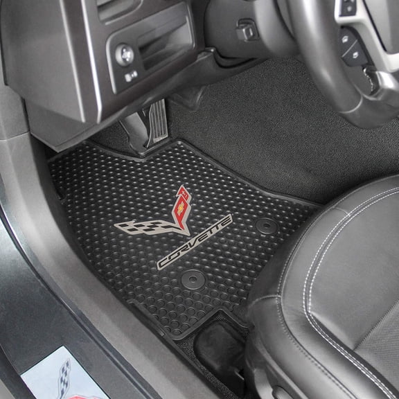 Lloyd Mats All-Weather Floor Mats for 2014-2019 Chevrolet Corvette C7 Coupe, 2PC Front, Black