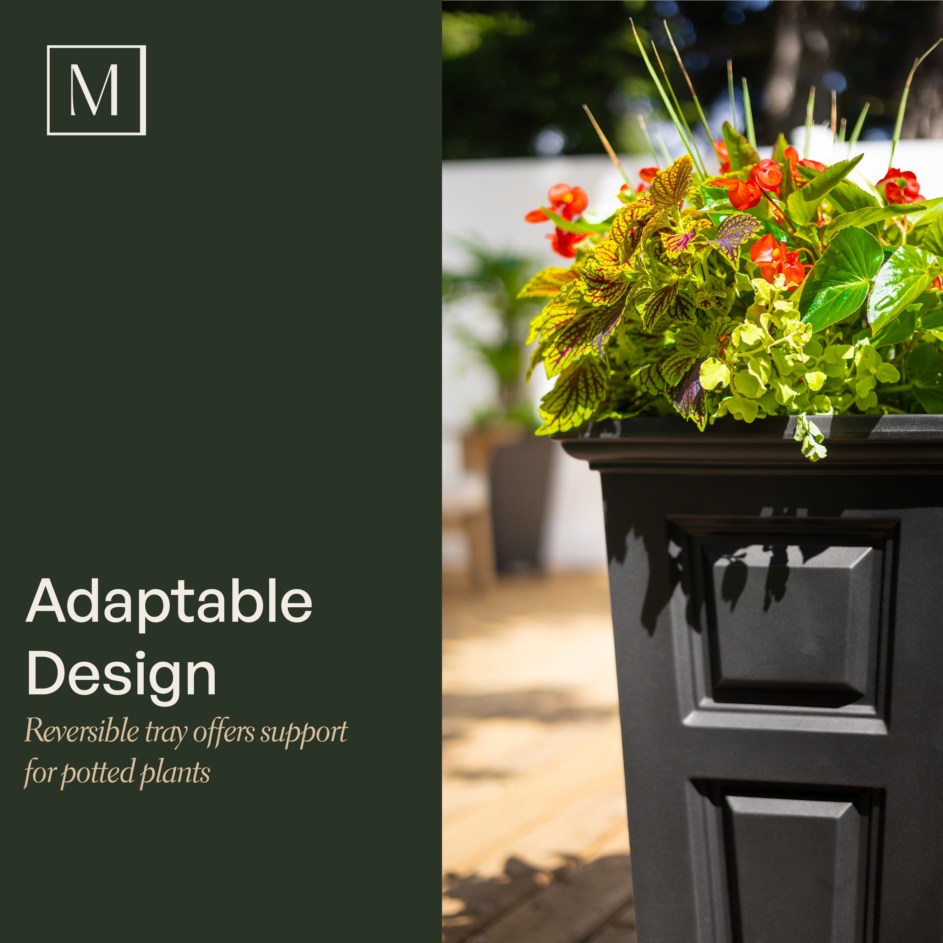 Wyndham 24in Tall Planter - Espresso