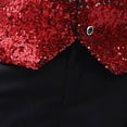 thumbnail image 6 of DHFJKG Carnival Boys 4PCS Performance Suit Set Sparkly Gradient Sequins Vest With Long Sleeve Button Up Collared Shirts Bow-Tie Dress Pants Party Show Soft Outfit, 6 of 8