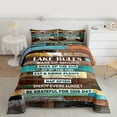 thumbnail image 2 of Homewish Old Barn Door Bedding Comforter Set, Brown Teal Farmhouse Twin Comforter Sets, Western Rustic Theme Reversible Bedding Set, Ultra Soft Bedroom Decor, 2-Piece, 2 of 8
