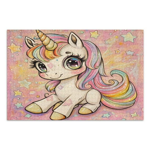 WOBOGO Pretty Unicorns Jigsaw Puzzle Challenge 500 Piece Jigsaw Suitable for Game Night Finished Size 20.5 x 14.9in
