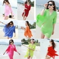 thumbnail image 2 of Women's Beach Shawl, Batwing Sleeve Sheer Shawl Cover ups Simple Style Chiffon Beach Towel Summer Chiffon Kimono Cardigans, 2 of 2