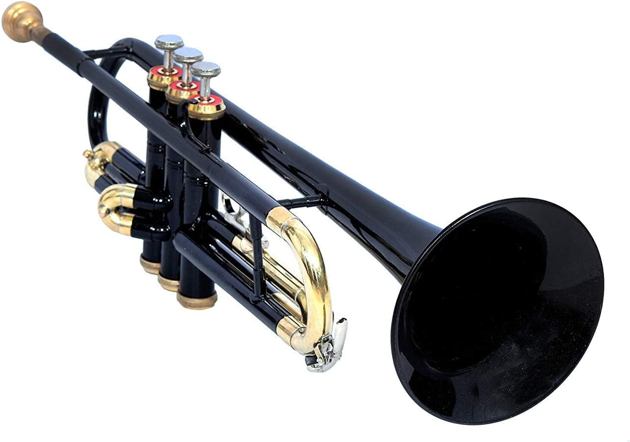 Trumpet Bb Black With Case Mouthpiece Nicely Tuned Instrument For Beginner Student Professional