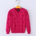 thumbnail image 1 of AAMILIFE Girls' Cotton Sweater Crew Neck Button Up Knitted Cardigan, 1 of 5