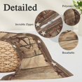 thumbnail image 3 of Rustic Country Lumar Pillow Covers,Western Stars Brown Texture Wooden Print Breathable Throw Pillow Cases with Invisible Zipper,Decorative Pillowcase Pillows Protectors for Sofa Bed Chair 16"x24", 3 of 9