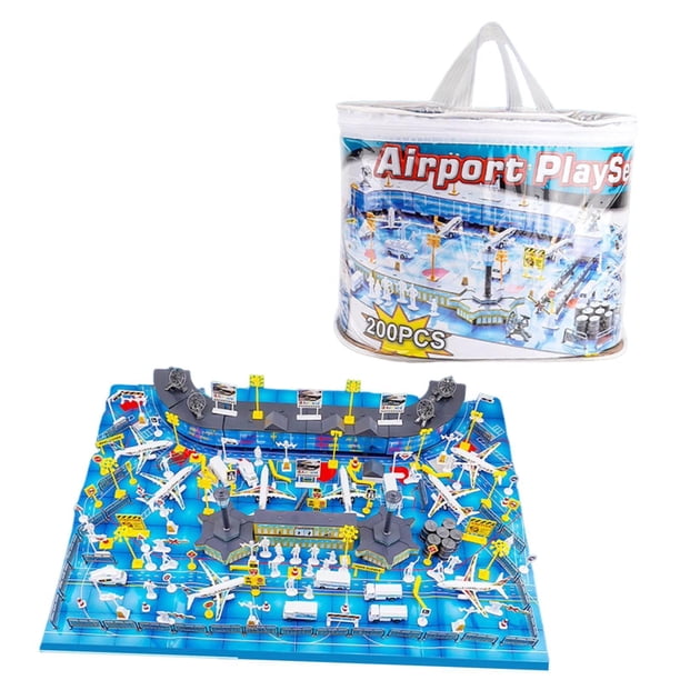 Juguetes de avión ensamblados simulación aeropuerto modelo juguete escena creativa juego para 200 piezas