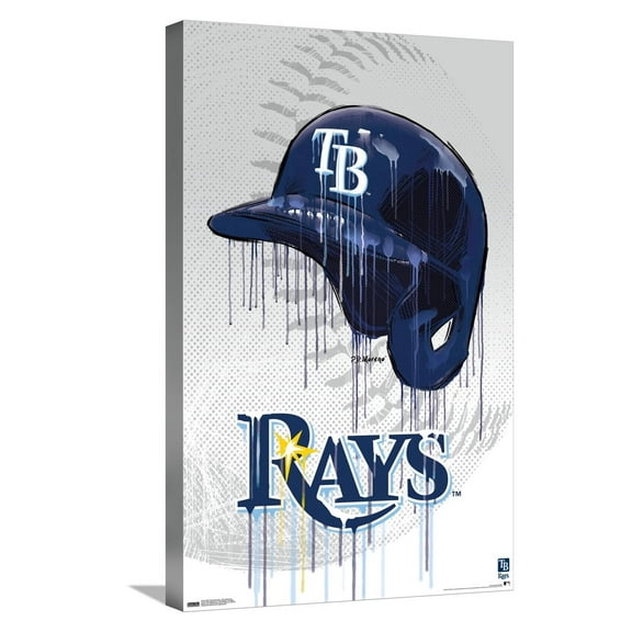 MLB Tampa Bay Rays - Drip Helmet 22 Canvas Wall Poster, 14.725" x 22.375"