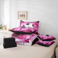thumbnail image 4 of Pink Soccer Comforter Set Full,Football Bedding Set Teens,Girly Honeycomb Lightning (Comforter+Fitted+Flat Sheet+2 Pillowcases+2 Throw Pillow Covers) 7 Pieces Bed Set, 4 of 5