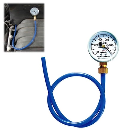 Vacuum Tester Kit for Car Engine - Flexible Silicone Hose Automotive Vacuum Manifold Pressure Gauge Leakproof Brass Tester for Leak Diagnostics & Troubleshooting, Fits All Vehicle Models