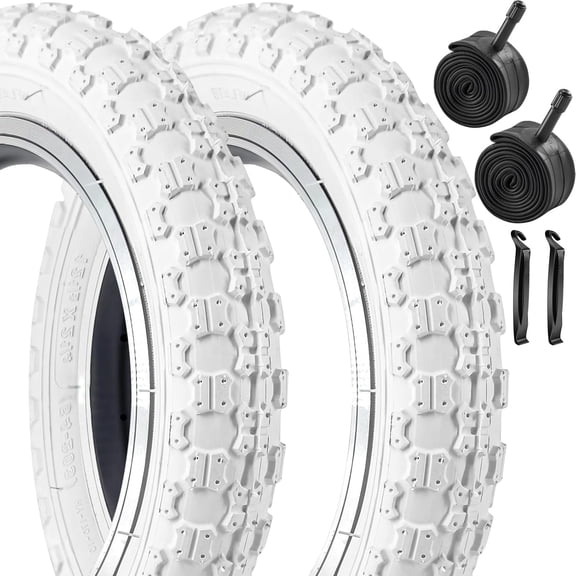 2-Pack Bicycle Tires and Pair Inner Tubes with Tire Levers Replacement Set 12.5/14/16/18/20x2.125 Inch  Bike Tire