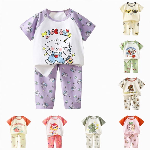 BOBOGOJP Toddler Newborn Baby Boy Outfit Short Sleeve Tops Pants Clothes Set Infant Boys Summer Winter Dark Blue,Size 2-3 Years