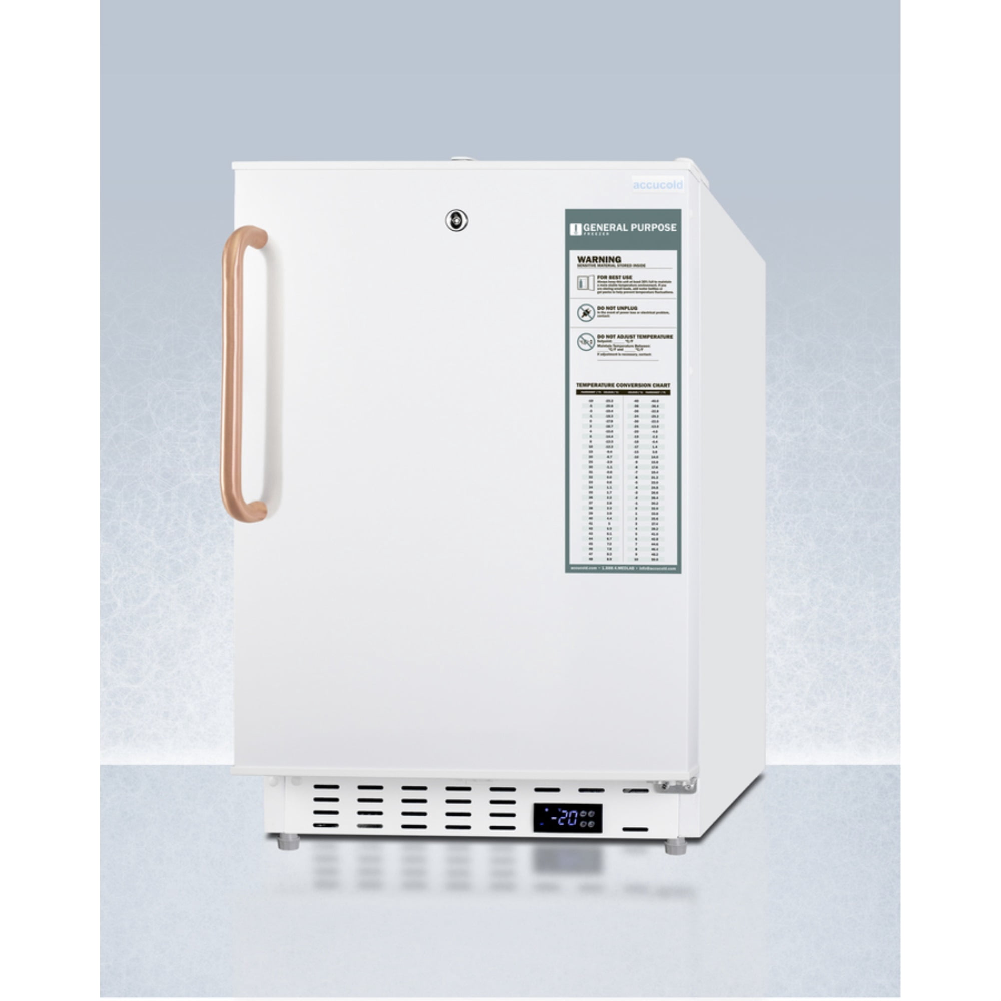 Built-in ADA compliant vaccine all-freezer with copper handle and lock