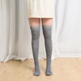 thumbnail image 2 of UAMVSH Womens over Knee Thigh High Socks Tube Leg Warmers Stocking Long Solid Leggings Socks, 2 of 5