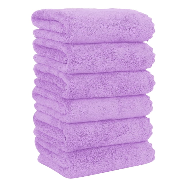 Toallas de mano MOONQUEEN Premium de microfibra de terciopelo coral, paquete de 6