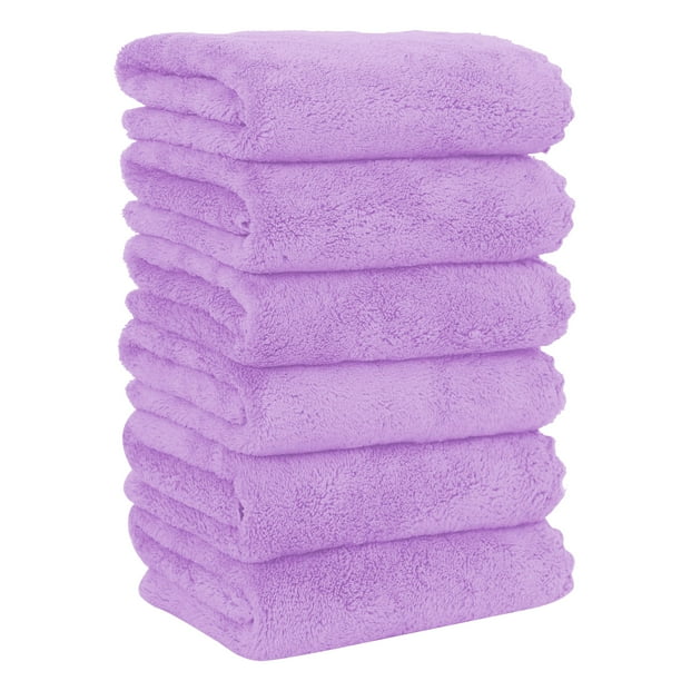 Toallas de mano MOONQUEEN Premium de microfibra de terciopelo coral, paquete de 6