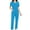 Sky Blue, variant on Scrub Suit Set for Women Modern V-neck Top Tapered Leg Jogger Pants with Drawstring Nursing Uniforms Set Sky Blue S