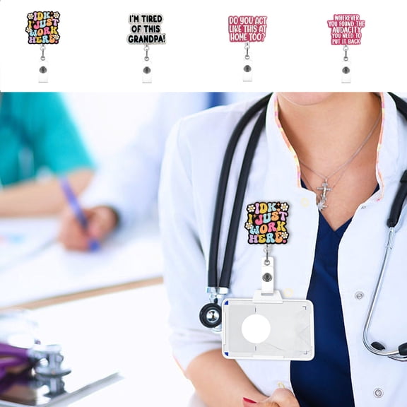 kladzum Retractable Badge Reel with Clip - Auto-Rewind ID Card Holder for Nurses, Teachers, Office Staff & Security Professionals