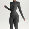thumbnail image 5 of LNZGNM Two Piece Outfits for Women Comfy Autumn Home Lounge Zip up Mock Neck Tops and Flared Leg Pants with Pockets Lounge Sets, (M), 5 of 8