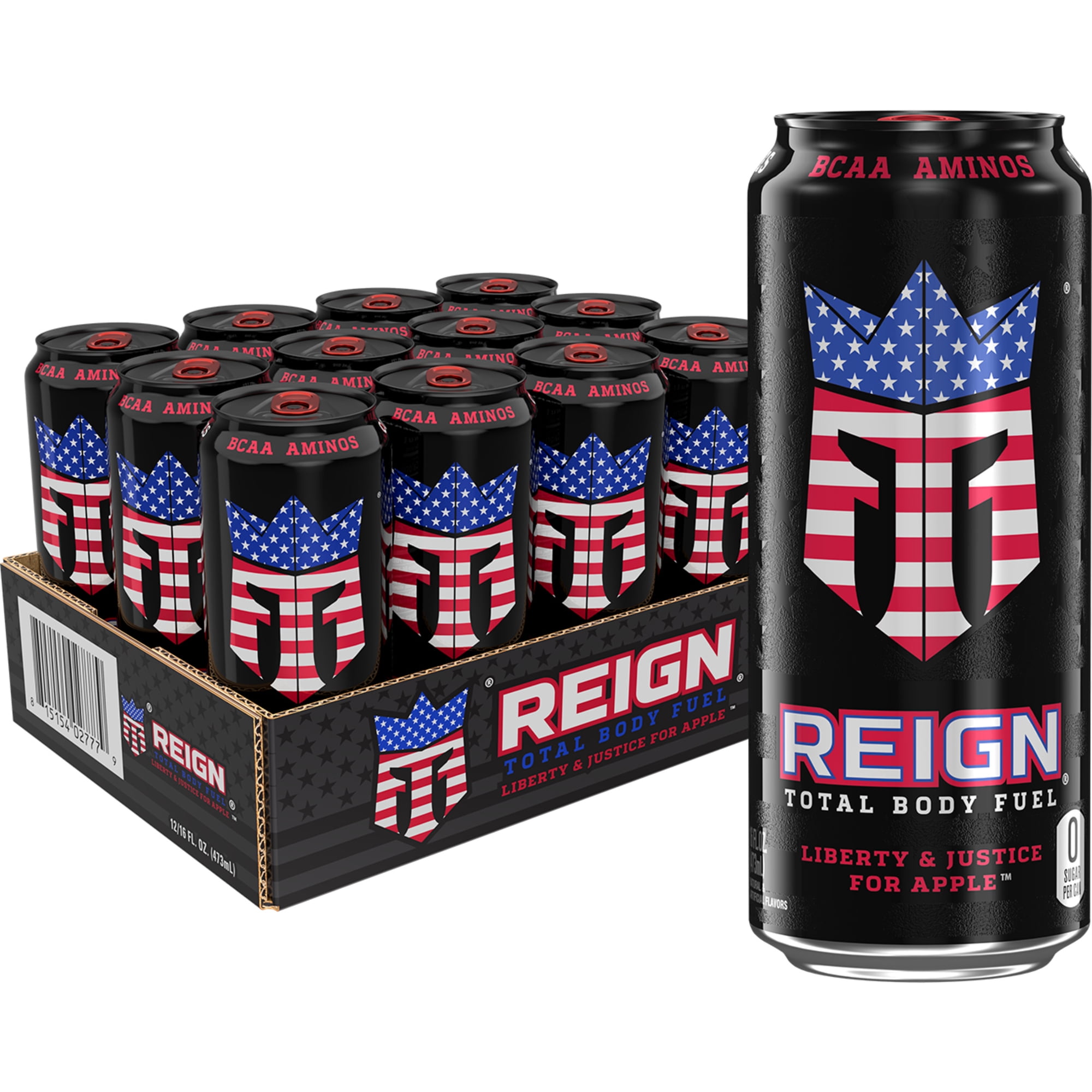 REIGN Total Body Fuel, Liberty & Justice For Apple 12 Pack 16 Fl Oz