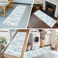 thumbnail image 5 of Kitchen Runner 2 x 6 Ft, Aqua Grey Botanical Non-Slip Residential Carpet, Spring Floral Summer Farmhouse Indoor Crawling Mats Runner Rugs for Living Room/Dining Room/Bedroom, 5 of 8