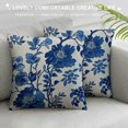 thumbnail image 3 of HENGT  Pillow Covers Chinoiserie Throw Pillow Cover, Decorative Blue and White Floral Cushion Case Pillowcase for Sofa Couch Bed Living Room Chair Farmhouse, Square Chinese Flowers, 3 of 5