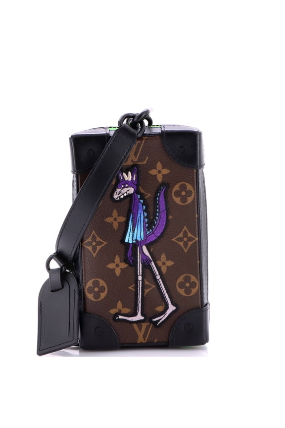 Pre-Owned Soft Trunk Phone Box Monogram Canvas with LV Friends Patch By Rebag