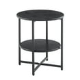 thumbnail image 5 of GZXS Small Round Side Table, 2-Tier Black End Table with Storage Shelf and Cross Metal Base, 15.74" Accent Nightstand for Bedroom Living Room, 5 of 6