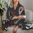 thumbnail image 6 of Fotbe Japanese Sushi Hashi Pattern Long Sleeve Pajama Set for Women,Sleepwear Set,2-piece Loungewear Set,Soft PJs Comfy Nightwear with Pockets -X-Large, 6 of 7
