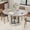 Grey, variant on WARAYZ 43.3"-59" Round Extendable Dining Table with Hidden Leaf & Storage Shelf, Space-Saving Kitchen Table for 2-8 People, Grey