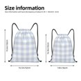thumbnail image 2 of Xecao Blue Checkboard Pattern Sports Drawstring Backpack - String Swim Gym Bag with Wet Proof Pocket for Women&Men-Small, 2 of 6