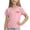 Pink, variant on Girls Ruffle Hem Tee Summer Breathable Cooling Crewneck Tops Cute Pattern Short Sleeve T Shirts for Running Athletic White 2-3Years