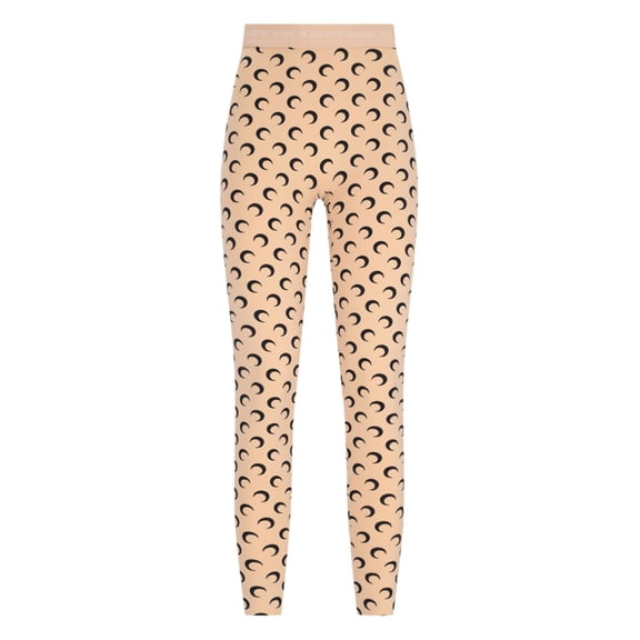 Marine Serre Beige Moon Logo Stretch Leggings (Women's)