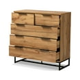 thumbnail image 3 of Baxton Studio Franklin Modern and Contemporary Oak Finished Wood and Black Finished Metal 5-Drawer Bedroom Chest, 3 of 7