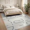 thumbnail image 3 of ODIKA 8'x10' Cream Navy Abstract Geometric Washable Area Rug Contemporary Minimalist Outlined Shapes with Dots Durable, Non-Slip for Living Room, Under Sectional, Family, 3 of 7