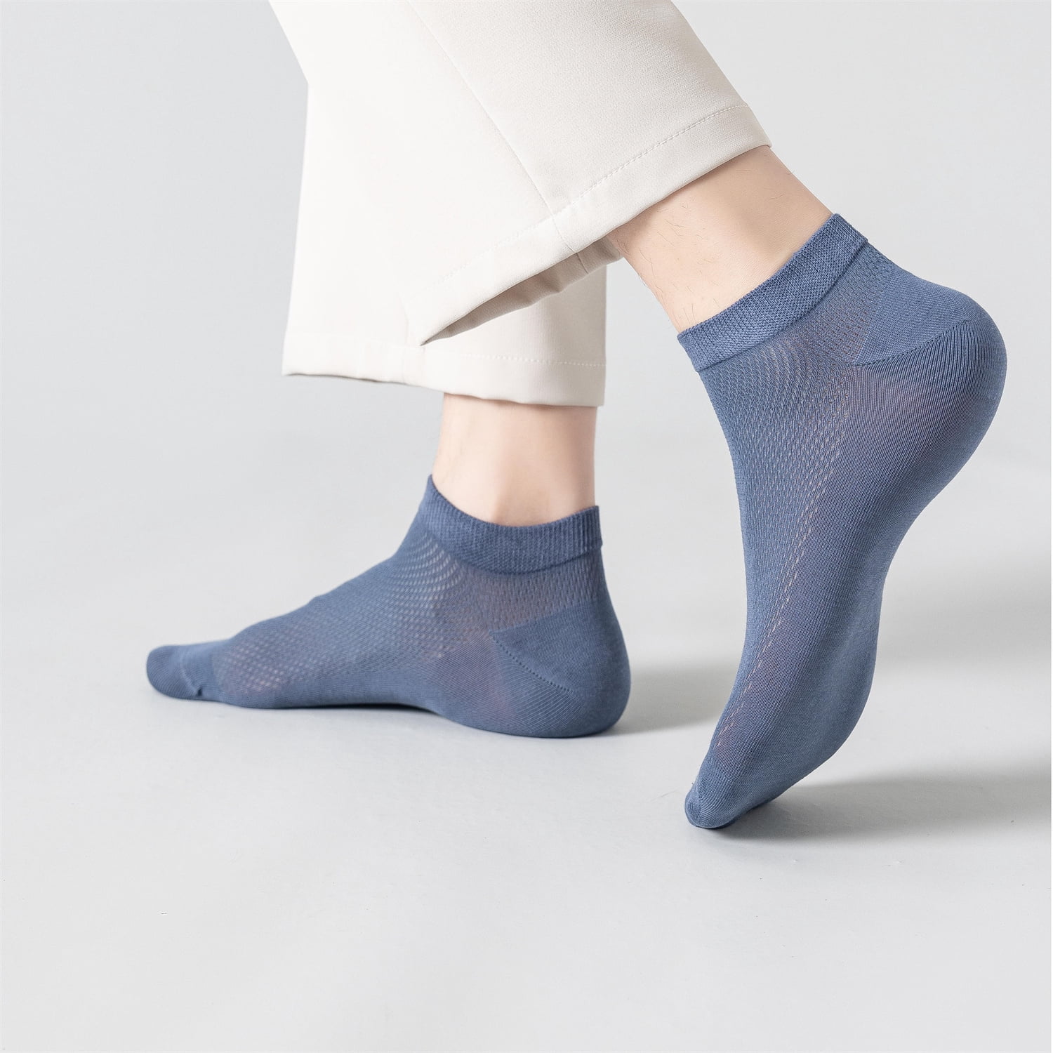 Sookeceks 6 Pairs Thin Ankle Socks for Men Mesh Breathable Cotton Socks Anti Slip Low Cut Soft Casual Socks Size 7-11