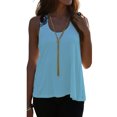thumbnail image 2 of Top de verano para mujer, chaleco sin mangas, camiseta sin mangas con encaje de ganchillo Irfora Azul S, 2 of 7
