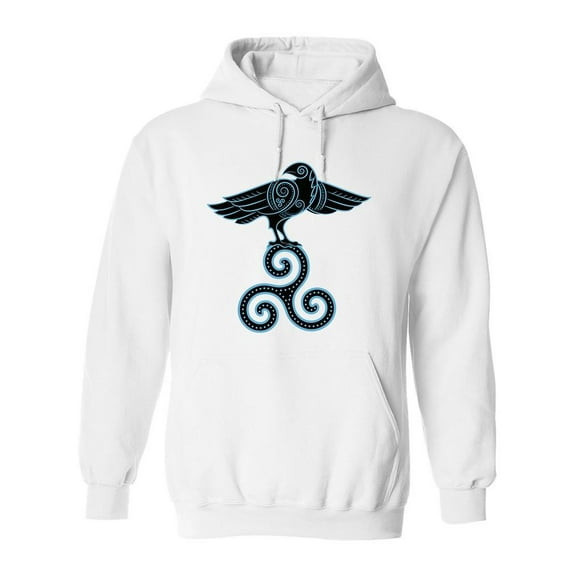 Raven On Celtic Style Hoodie Men -Image by Shutterstock, Male Medium