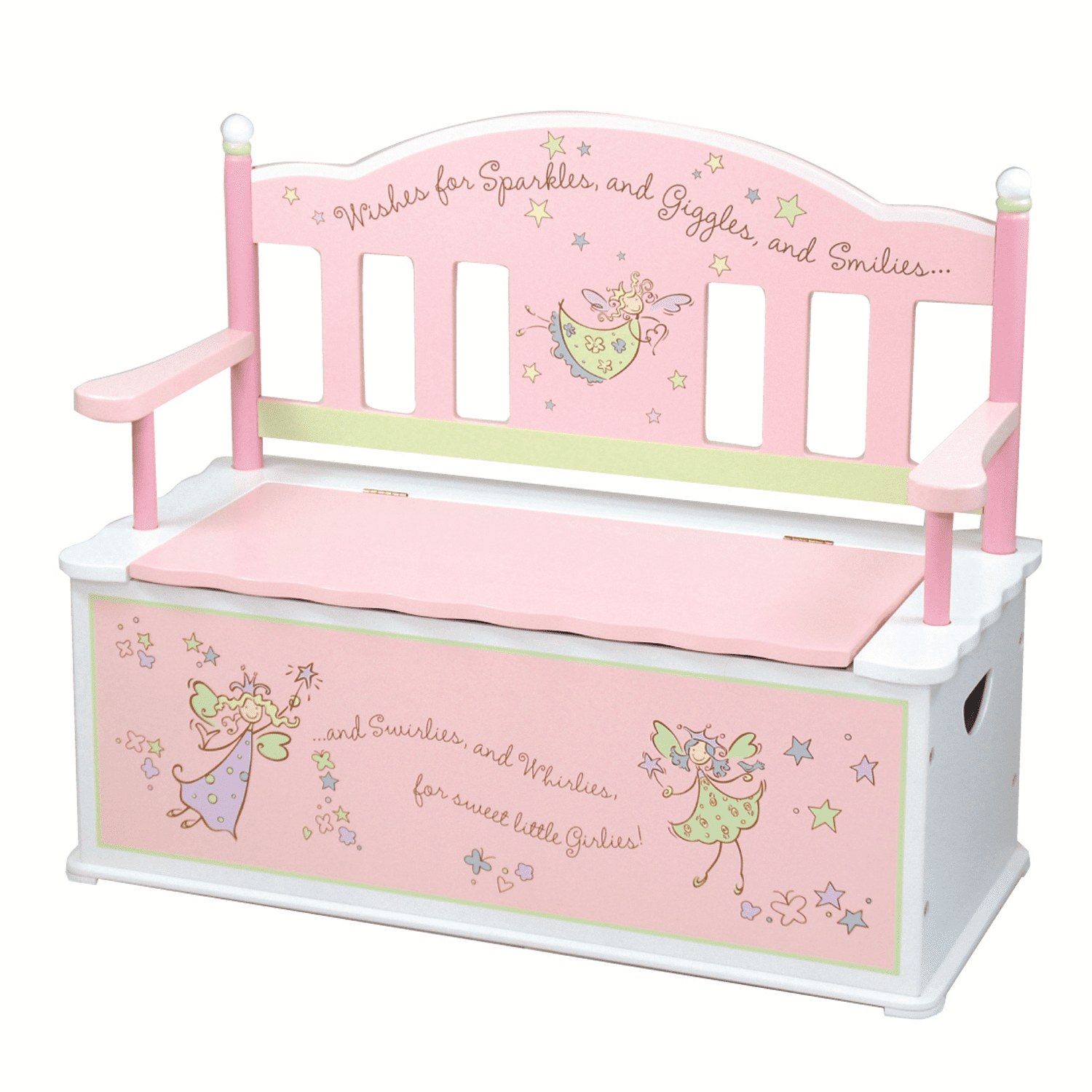 wildkin princess toy box bench