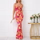 thumbnail image 1 of WILLBEST Vestidos Maxi de Mujer Vestidos de Verano para Mujer Moda Boho Estampado Floral Cubierta Cuello Redondo sin Mangas Grande, 1 of 3