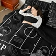 thumbnail image 4 of Castle Fairy Female Men Eat Sleep Ice Hockey Bedding Comforter Set 7pcs,Sport Gaming Queen Bedding Sets Super Cozy,Ball Game Queen Sheet Sets,Super Cozy Room Decor,Reversible, 4 of 8