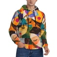 thumbnail image 2 of Lsque Abstract Musical Faces Pattern Casual Men's Hoodie,Hooded Sweatshirt with Kangaroo Pocket,Pullover Hoodie-X-Large, 2 of 7