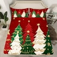 thumbnail image 2 of Manfei Chic Xmas Tree Twin Sheet Set,Gold Sequin Merry Xmas,Cozy Decor For Kids,3-Piece, 2 of 7