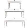 thumbnail image 4 of French Chic Extending 96" Dining Set w 8 Chairs & China Cabinet White/Brown Wood, 4 of 7