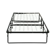 Hollywood Bed Frame Rollaway Bed Spring Mattress, Foldable with Wheels, Twin