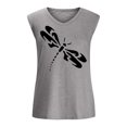 thumbnail image 3 of Birdeem T-Shirt Sans Manches à Col en V Imprimé Mode Décontractée pour Femmes, 3 of 5